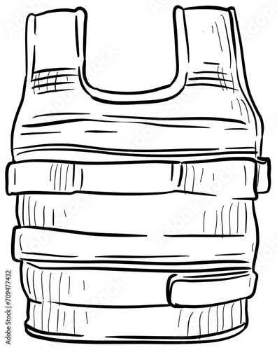 bulletproof vest handdrawn illustration