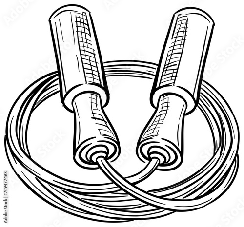 jumping rope handdrawn illustration