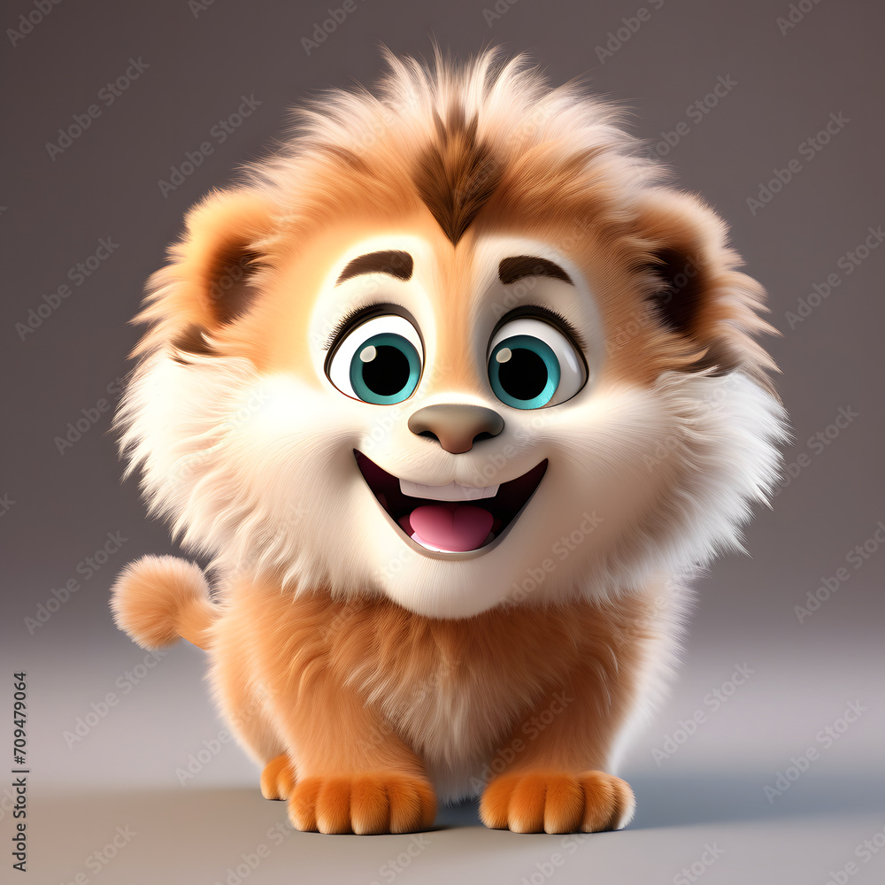 Lion smiling 078. Generate Ai