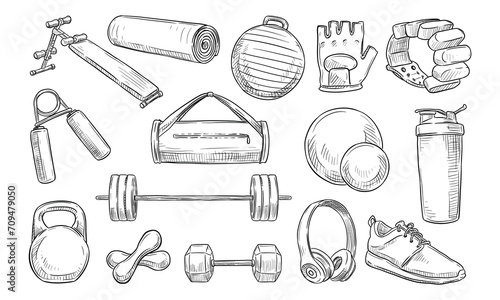 fitness handdrawn collection