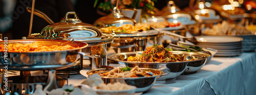 buffet spread at a formal dinner