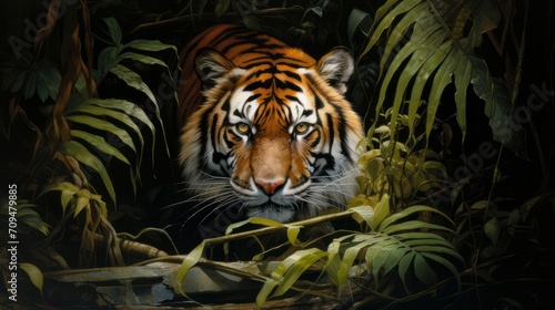 Majestic tiger in its natural habitat © KerXing