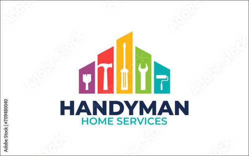 Illustration vector graphic of construction, home repair, renovation, and building concept logo design template