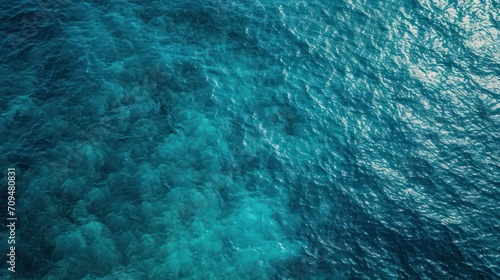 Blue sea water surface. Top view
