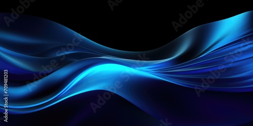 Black dark azure cobalt sapphire blue abstract background. Color gradient. Geometric shape. Wave, wavy curved line
