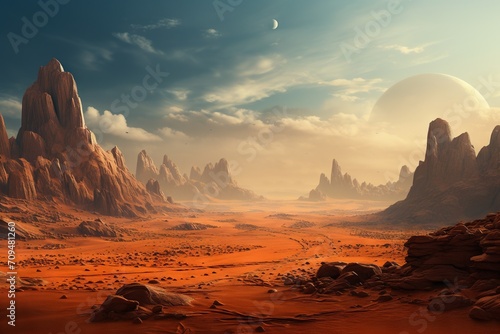 A mars landscape  the red planet.