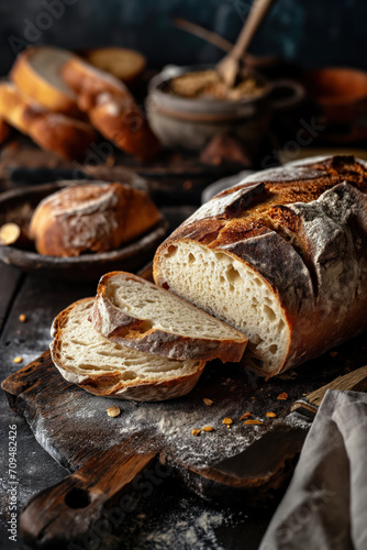 Sourdough Bread Loaf Still Life © LadyAI
