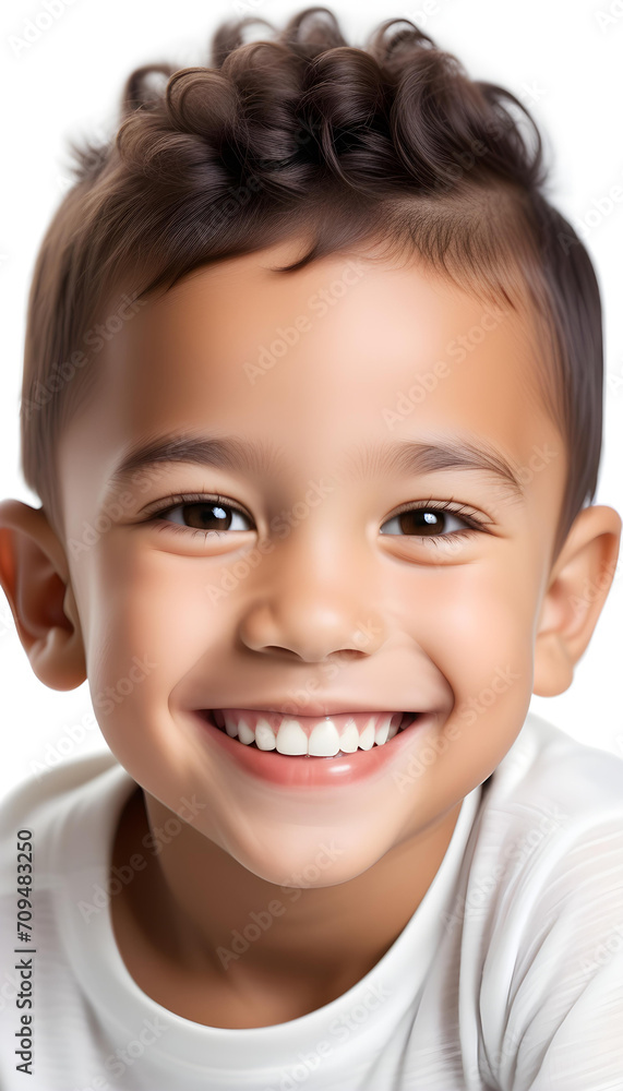 Professional portrait white background photo of cute mixed race boy model smiling with perfect clean teeth. For advertising and web design Professional portrait white background photo of cute mixed race boy model smiling with perfect clean teeth. For advertising and web design