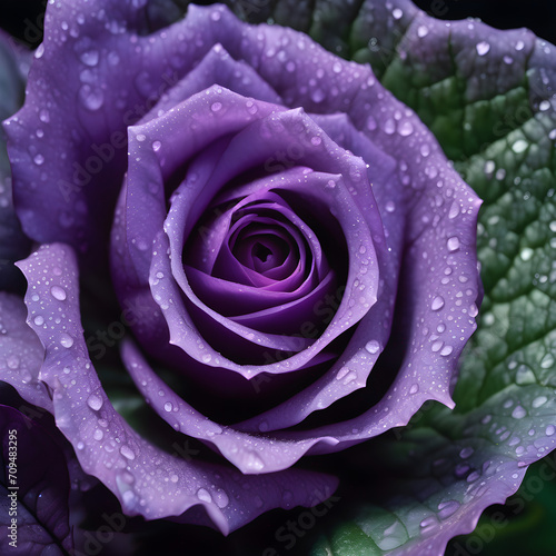 Dew-Kissed Purple Rose