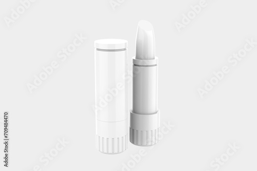 Glossy Lipstick Tube Mockup Isolated On White Background. 3d illustration