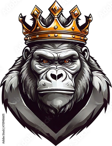 King Kong illustration, design for logo, t-shirt, sticker. ai generative images