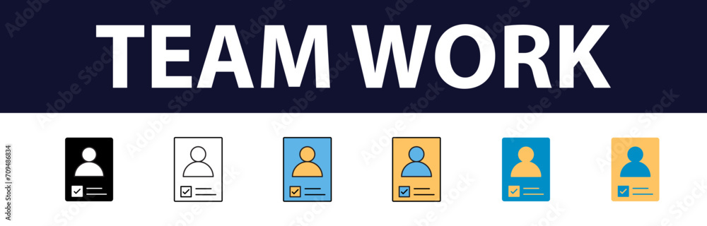Business teamwork, team building, work group and human resources minimal thin line web icon set. Outline icons collection. Simple vector illustration. Minimal and Modern. Color Fill Business teamwork, team building, work group and human resources minimal thin line web icon set. Outline icons collection. Simple vector illustration. Minimal and Modern. Color Fill