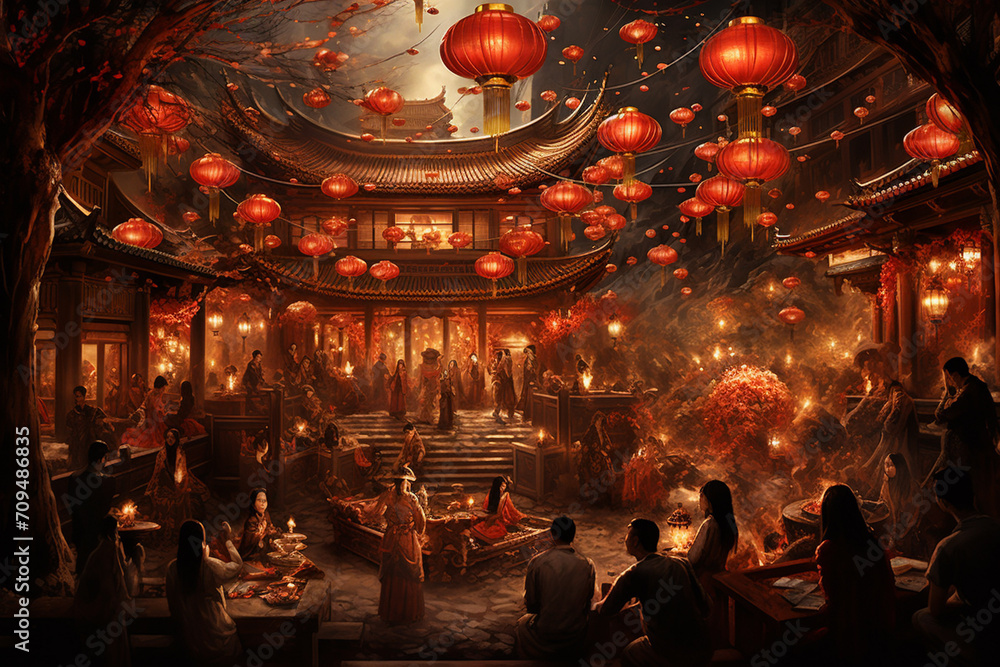 Chinese New Year Celebration created with Generative AI Chinese New Year Celebration created with Generative AI