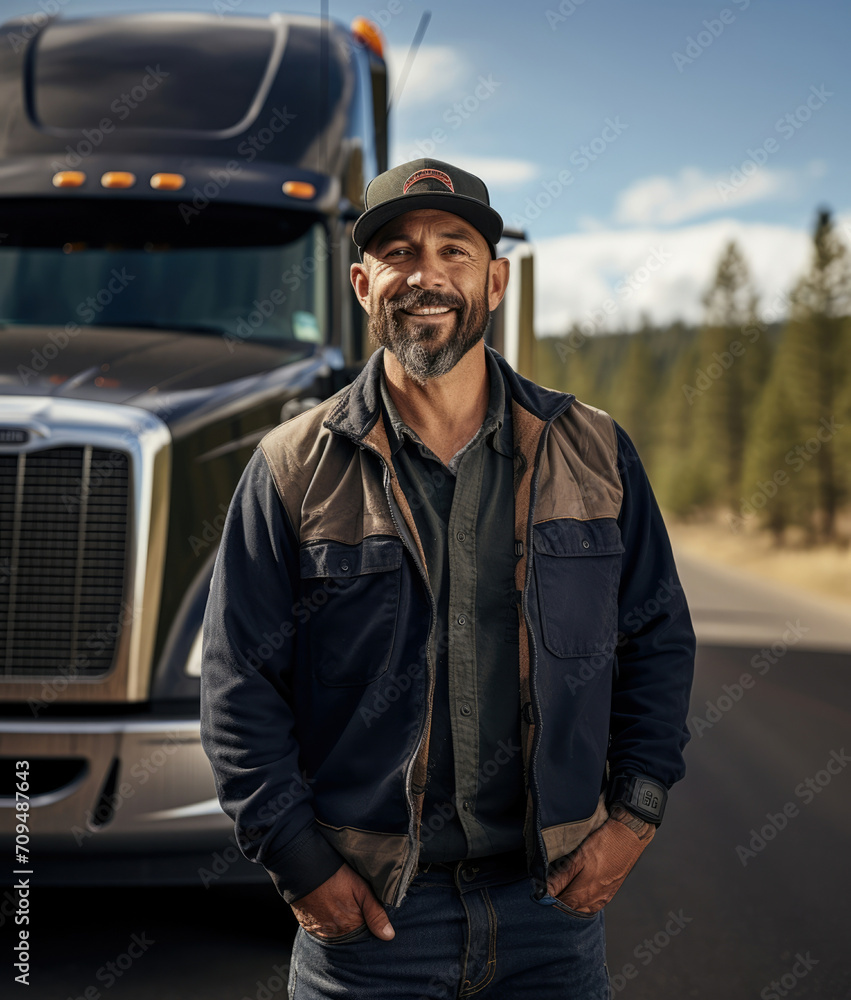 Freight man job occupation male person driver transportation outdoors lorry industry vehicle truck Freight man job occupation male person driver transportation outdoors lorry industry vehicle truck