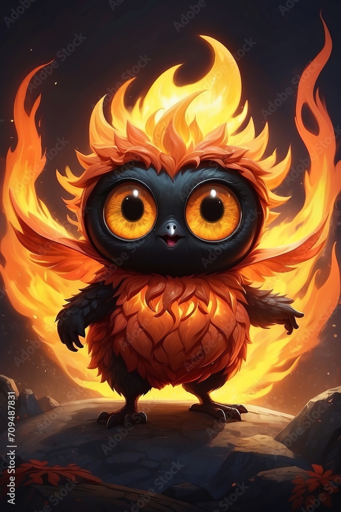 owl on fire