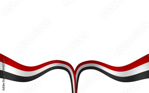 Yemen flag element design national independence day banner ribbon png 
