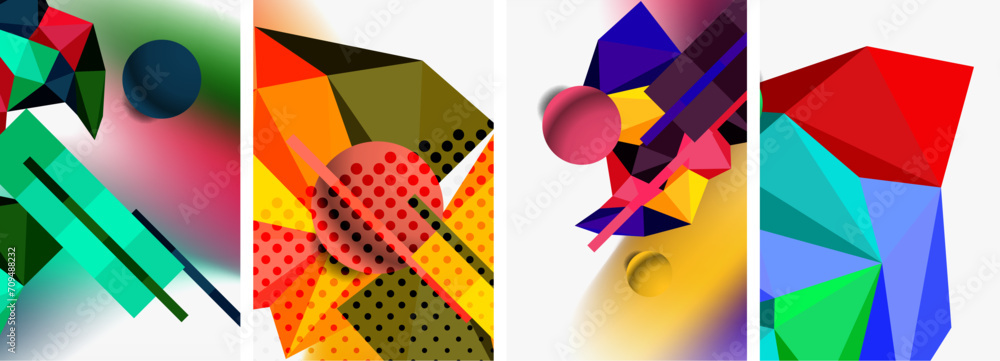 3d sphere and 3d low poly triangle design. Vector illustration For Wallpaper, Banner, Background, Card, Book Illustration, landing page