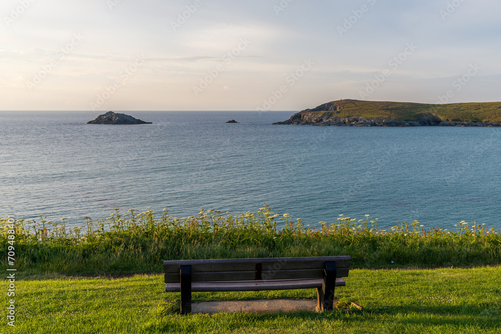 View from West Pentire to Pentire Headland, Cornwall, England, UK