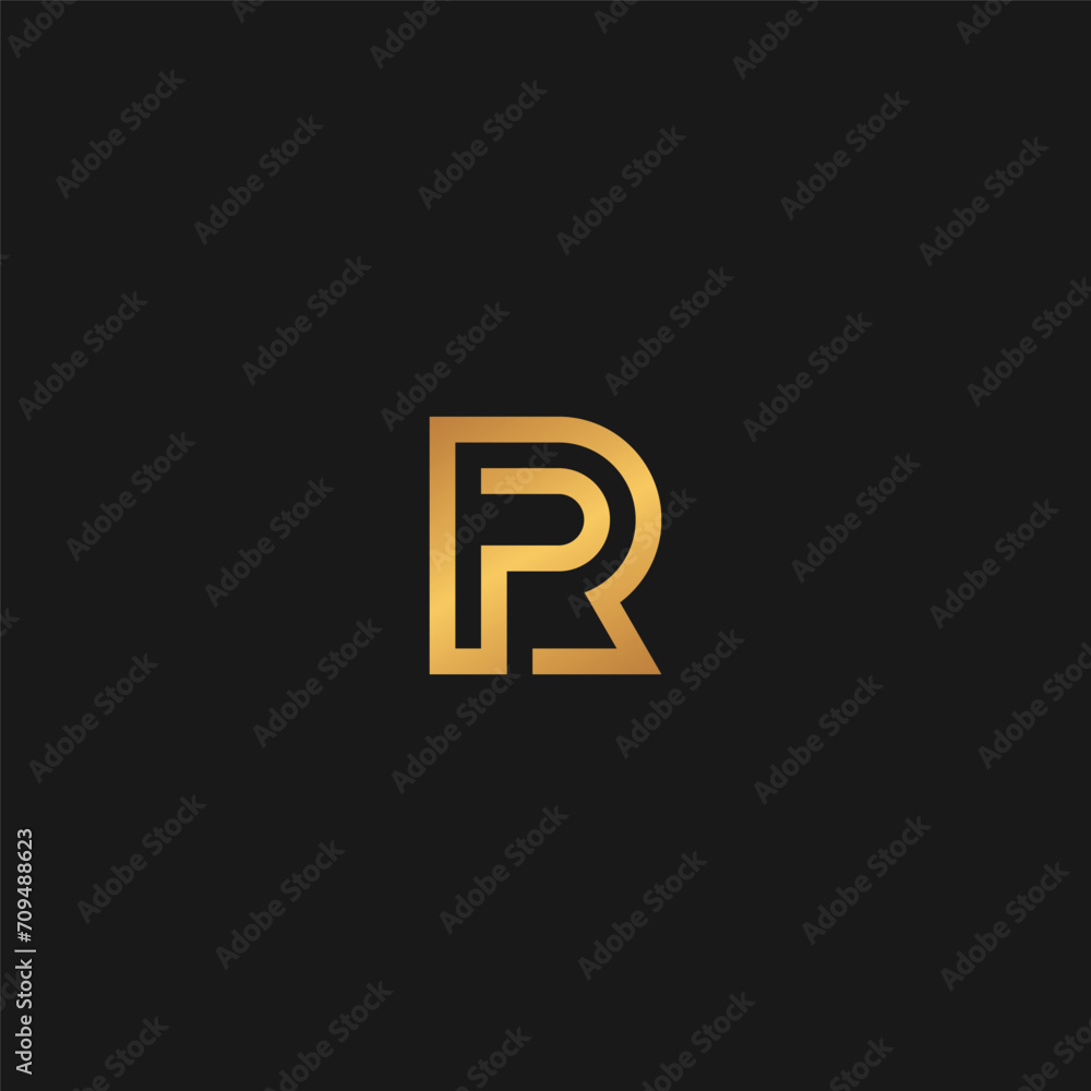 PR or RP monogram logo with luxurious gold color. PR or RP monogram logo with luxurious gold color.