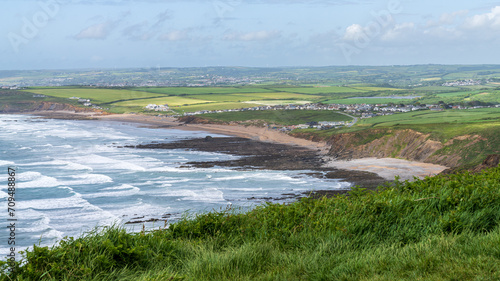 Foto The Cornwall coast near Widemouth Bay, England, UK