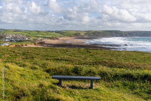 Schilderij op canvas The Cornwall coast near Widemouth Beach, England, UK