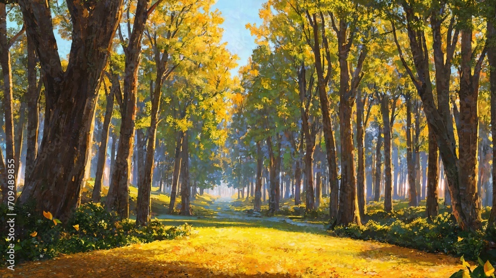 秋の森の風景