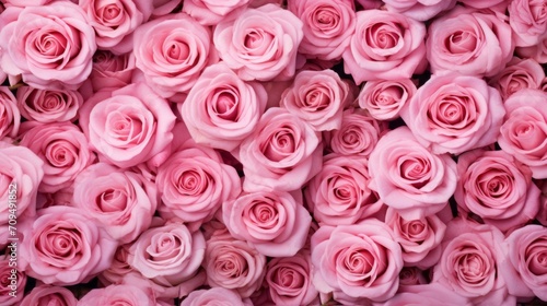 Background of beautiful pink roses  background with flowers on the wall  wedding decoration  floristry  bouquet.