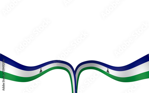 Lesotho flag element design national independence day banner ribbon png 