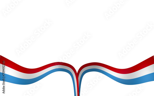 Luxembourg flag element design national independence day banner ribbon png 
