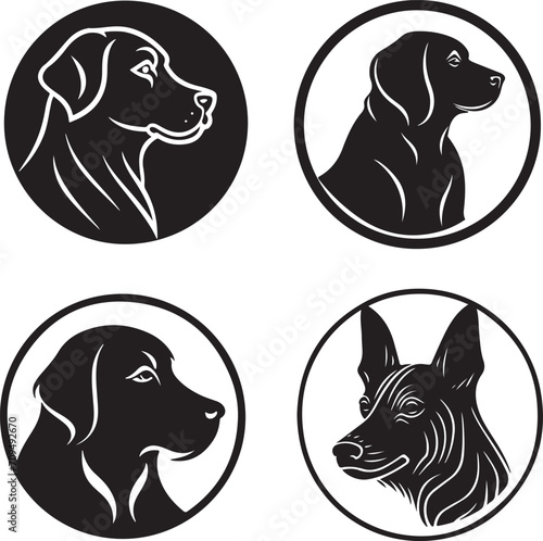 hand drawn flat style dog icon vector illustration generative ai