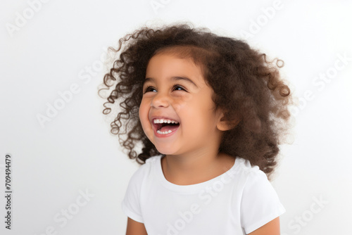 Happy children black little person portrait girl face cute african childhood
