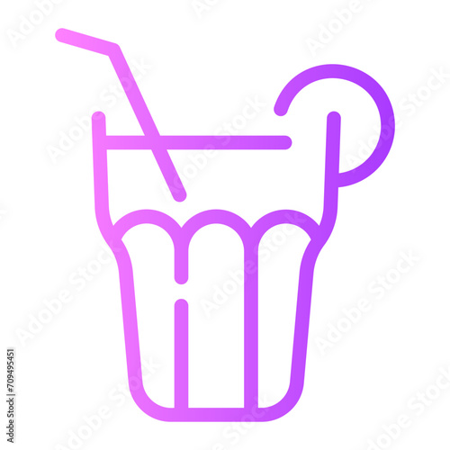 cocktail Line Gradient Icon