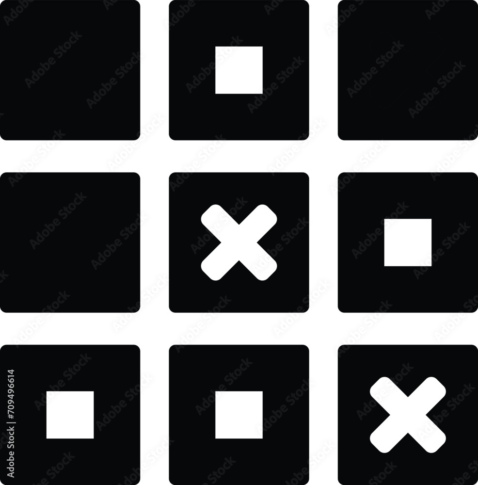 Rounded filled Tic Tac Toe Icon Rounded filled Tic Tac Toe Icon