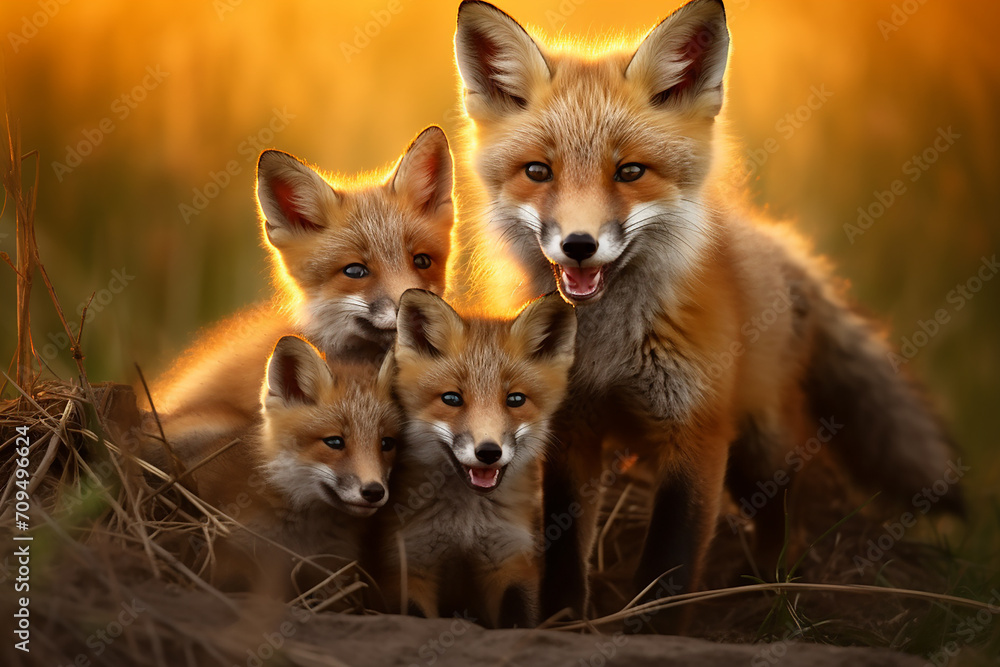 Obraz premium red fox vulpes