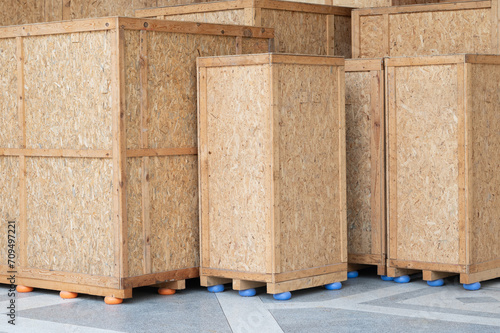 group of plywood storage boxes.plywood storage box background.
