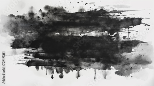 black watercolor grunge splashes.