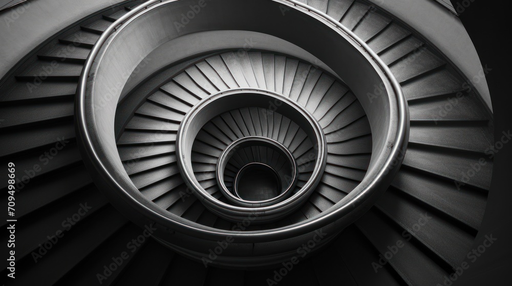  a black and white photo of a spiral of a jet engine, taken from the top of the jet engine.