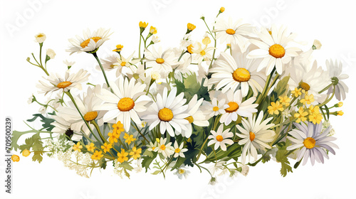 beautiful flower background with colorful chamomile decorative wedding illustration