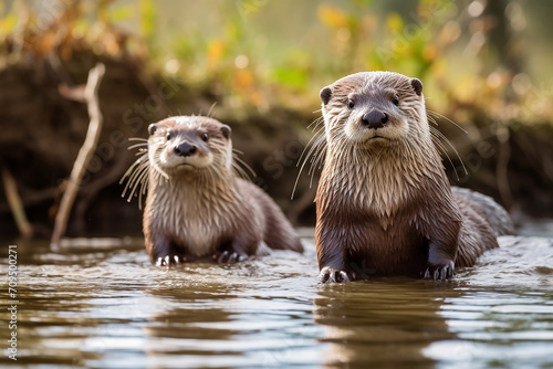 otter in the river © Jacek