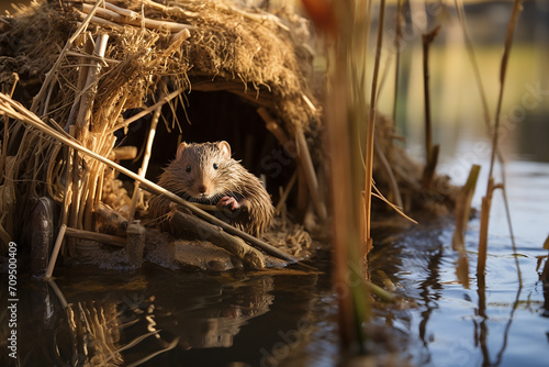otter in the river