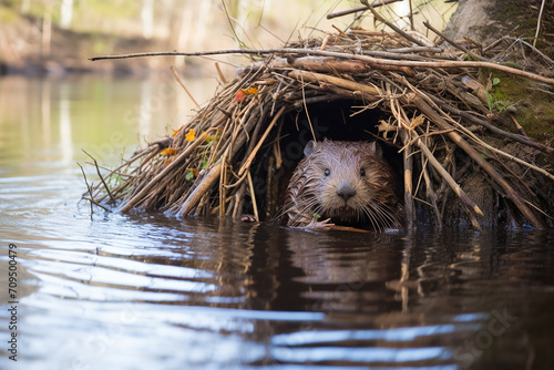 otter in the river