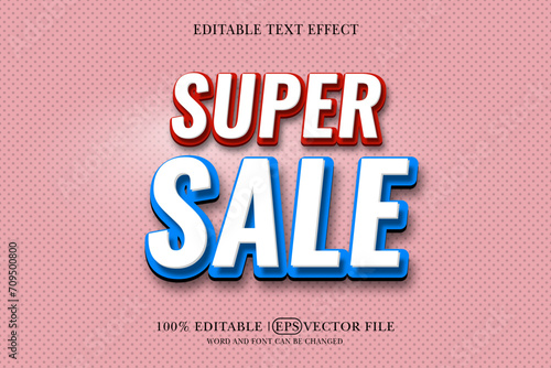 Super sale 3D editable vector text style effect