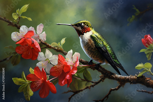 hummingbird and flower © Jacek