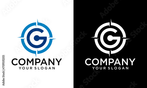 Creative letter CG with compass logo vector design symbol illustration sign icon design idea
