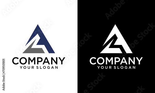 Creative LA or AL letter Round Logo Design Vector Template In Modern Creative Minimal Style photo