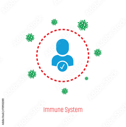 immune system icon on white background	