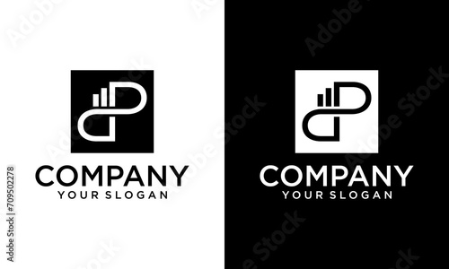 Creative letter dp square logo design vector illustration template photo