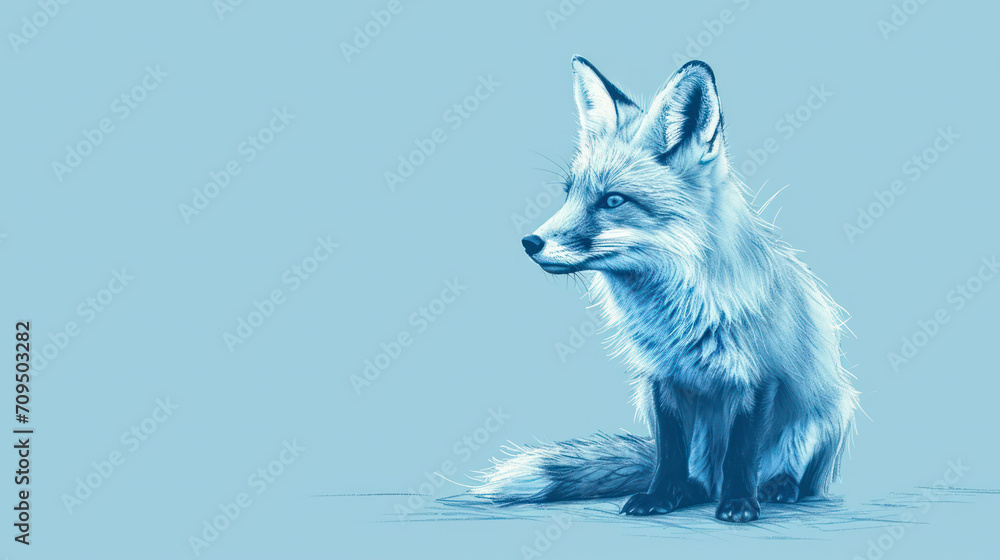 a drawing of a fox sitting on the ground with its head turned to the side and it's eyes open. a drawing of a fox sitting on the ground with its head turned to the side and it's eyes open.