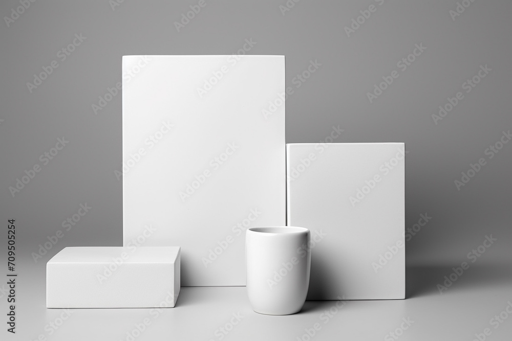 Fototapeta premium Blank Stationery Set Mockup created with Generative AI