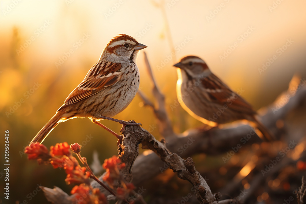 Fototapeta premium sparrow on a branch